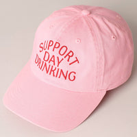 Support Day Drinking Embroidered Baseball Cap –  Graphic Cotton Snapback Hat