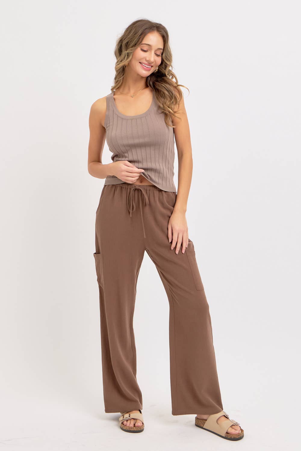 The Cocoa Linen Blend Pull-On Pants