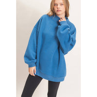 Enzyme Washed Mock Neck Sweatshirt: H.GRAY / S-M-L(2-2-2)