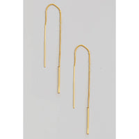 Gold Dipped Bar Threader Earrings: Gold