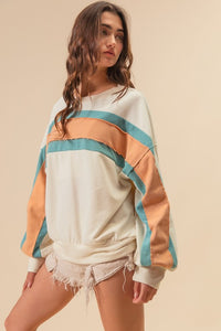 Sunset Retro Stripe Vintage Pullover