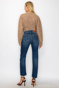 Sydney Tummy Control High Rise Straight Jean: Dark Wash