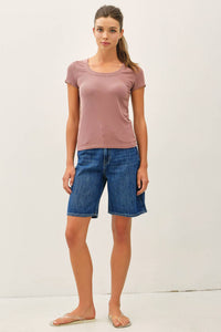 The Hallie Ribbed Baby Tee