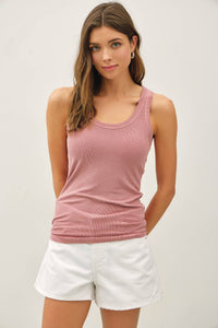 The Maeve Ribbed Tank – Garment Washed Ultra Soft Layering Tank Top