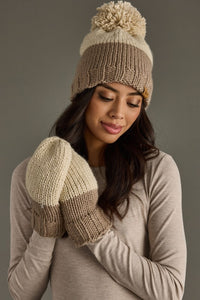 Aspen Ridge Color Block Knit Pom Beanie – Fleece Lined Winter Hat
