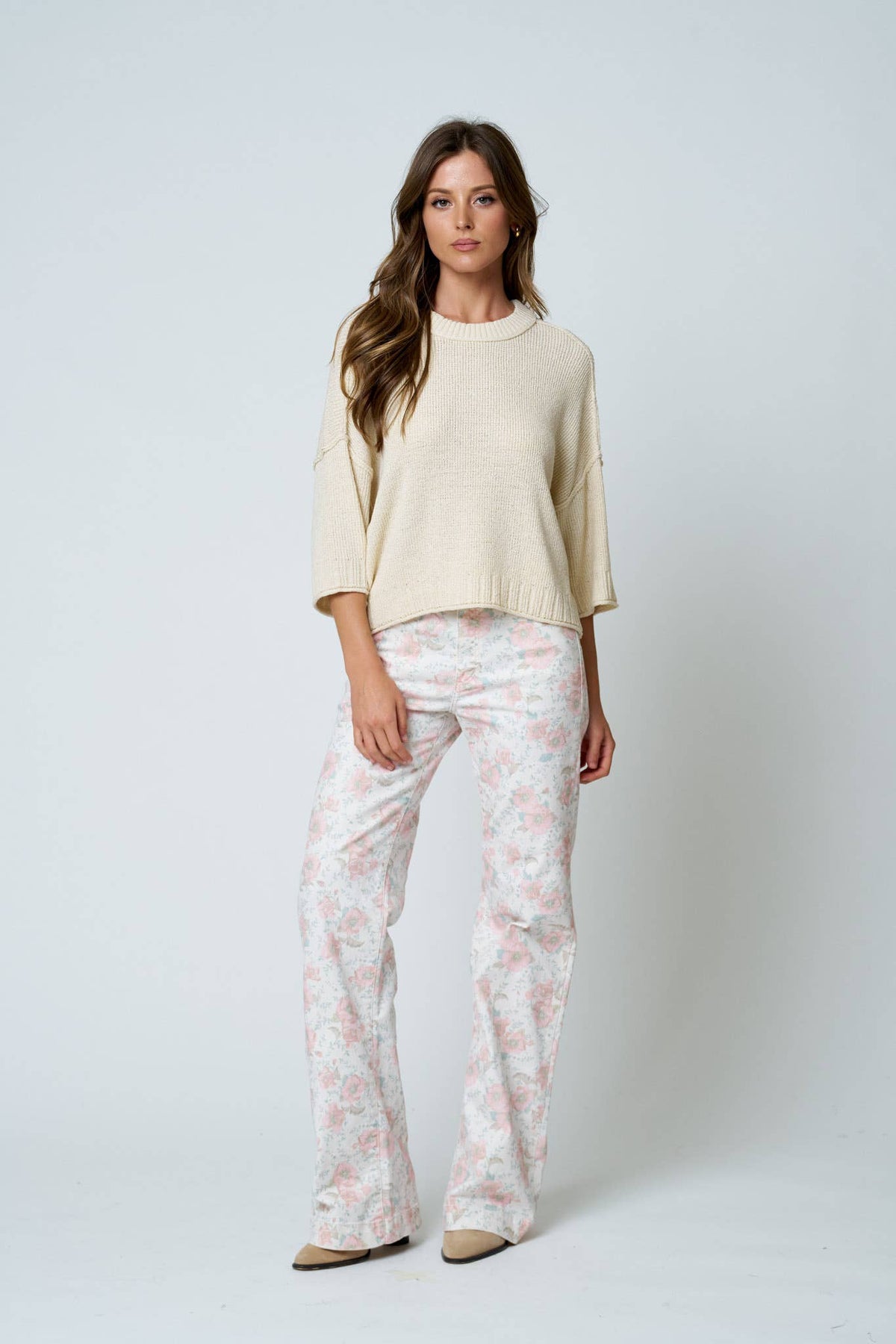 The Marlowe Dolman Sleeve Sweater: Natural