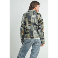 The Timberline Patchwork Fleece Pullover: Olive Multi