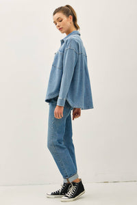 The Dylan Ultra Soft Stretch Denim Shacket