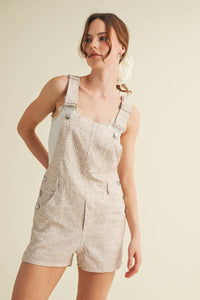 The Daisy Lane Overall Romper: Beige