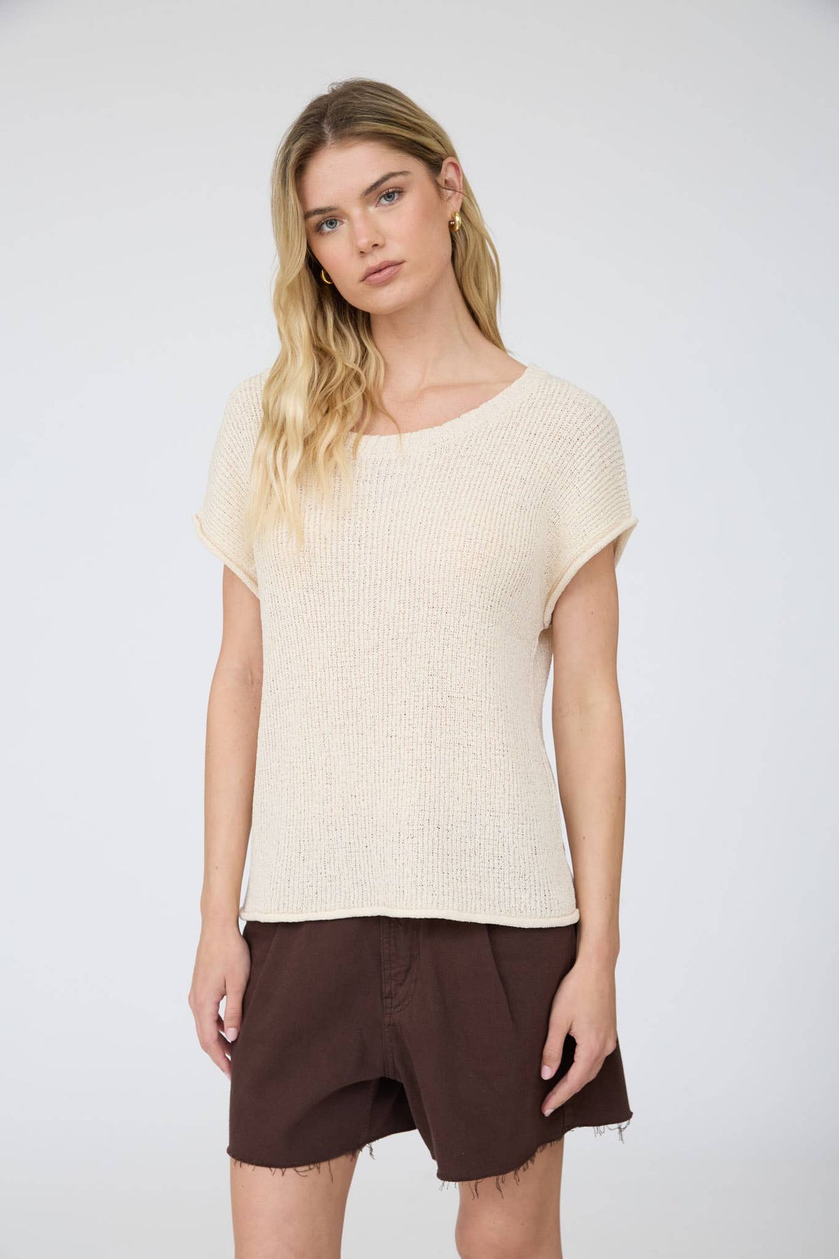 Rolled Edge Sweater Tee