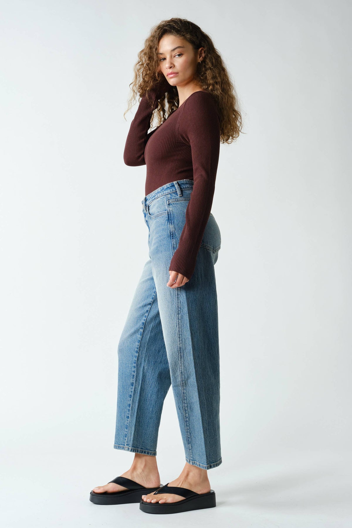 Seamless Ribbed Long Sleeve Top