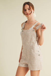 The Daisy Lane Overall Romper: Beige