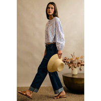The Main Event Wide  Barrel High Rise Jeans: Dark Wash