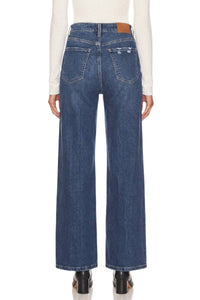 The Hadley Hybrid Wide Leg Jeans: Dark Wash