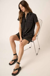 Carmen Vintage Wash T-Shirt Dress: Vintage Black