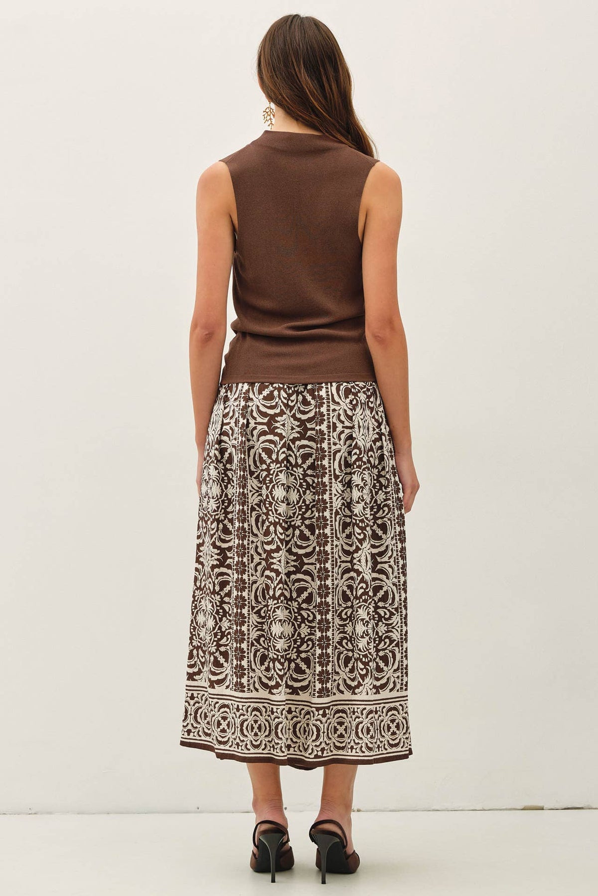 The Colette Cowl Neck Sweater Tank: Coco – Fine Knit Sleeveless Slim Fit Top