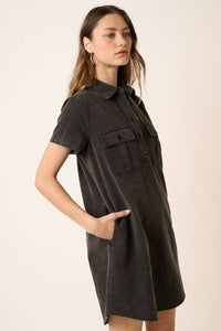 Carmen Vintage Wash T-Shirt Dress: Vintage Black