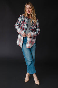 Fall Favorite Cream, Navy, Red & Green Plaid Flannel