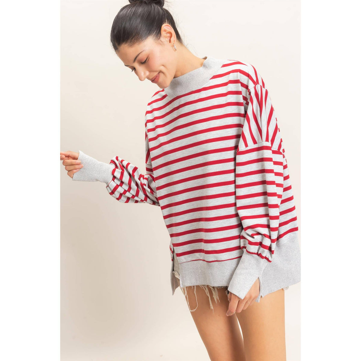 Change of Plans Stripe Sweatshirt