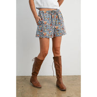 Vintage Bloom Drawstring Shorts