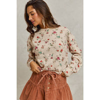 Love Grows Here Floral Sweater: Ivory