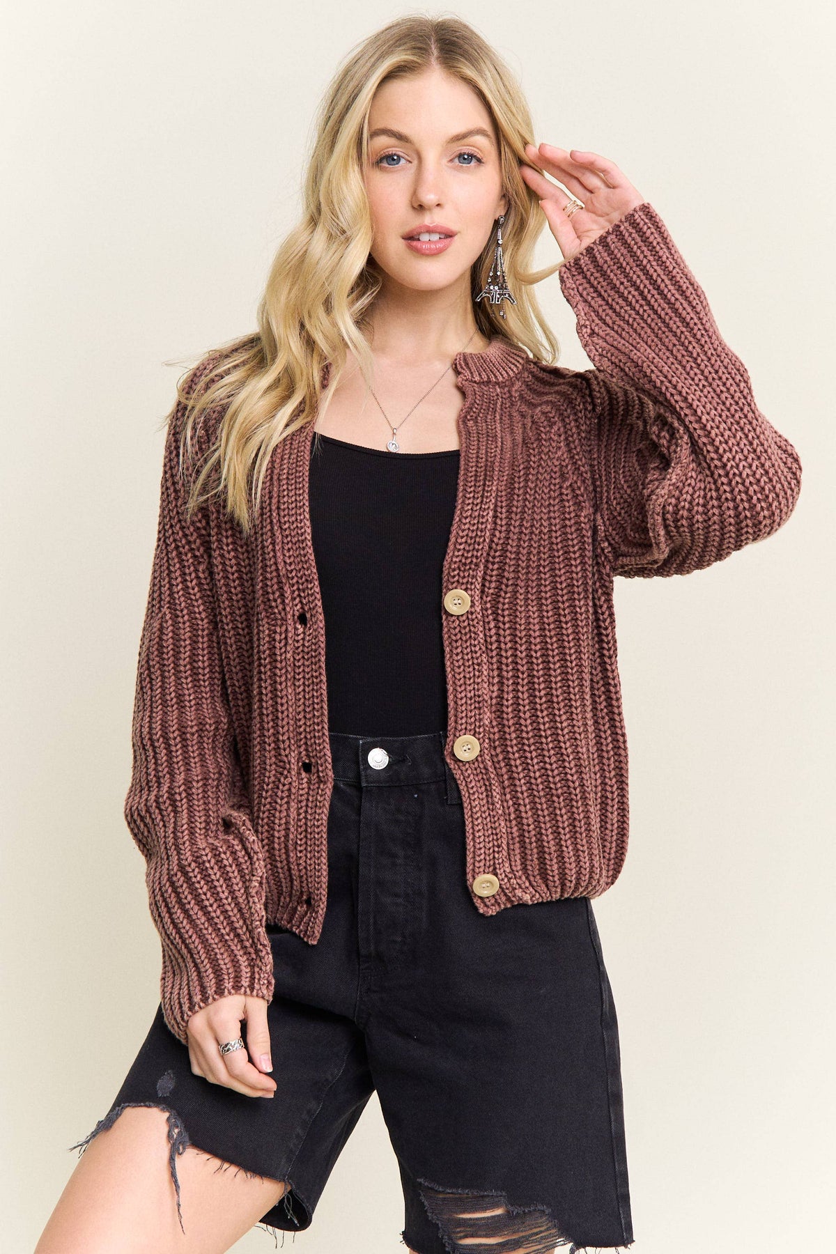 Come As You Are Cotton Cardigan: Brown