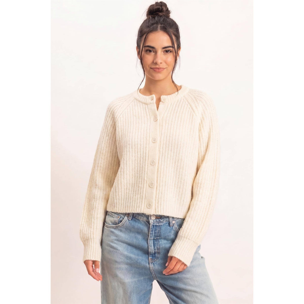 Consider This Ribbed Cardigan: Cream