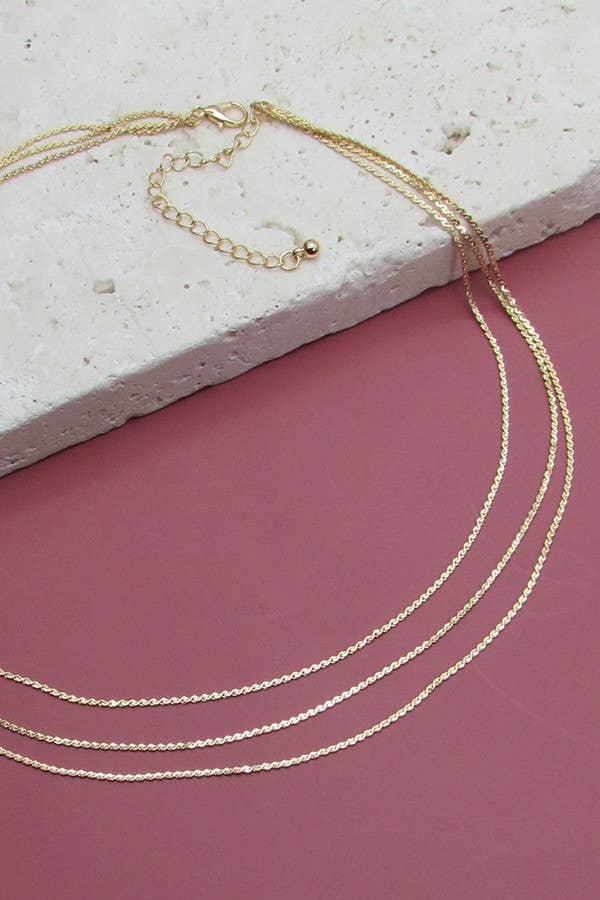 Harper Triple Layer Dainty Chain Necklace – Gold or Silver Tarnish-Free Jewelry