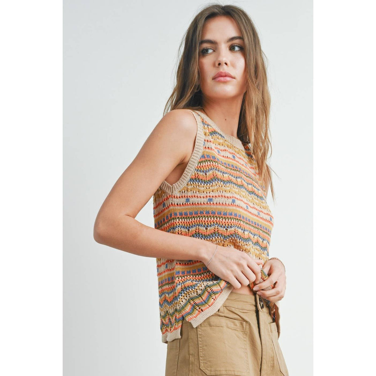 Sunset Stripe Sweater Tank
