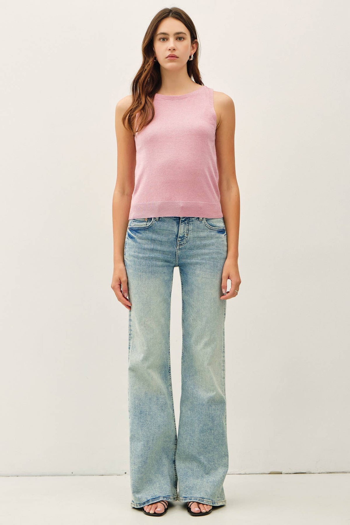 The Noelle Wool Blend Tank Top – Boat Neck Sleeveless Soft Lightweight Knit