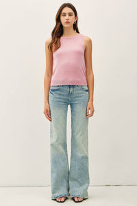 The Noelle Wool Blend Tank Top – Boat Neck Sleeveless Soft Lightweight Knit