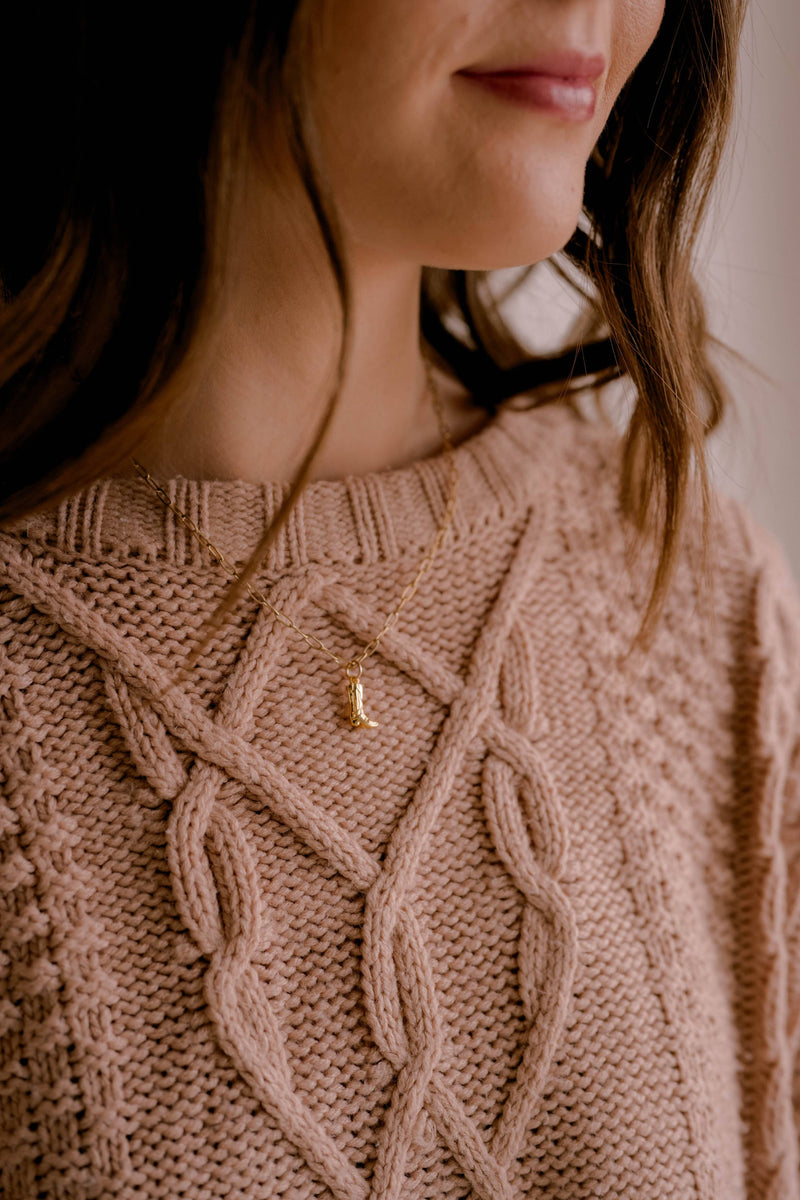Walk By Faith Charm Necklace: Gold