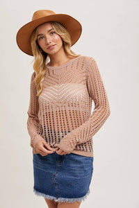 Dahlia Open Knit Pullover Sweater