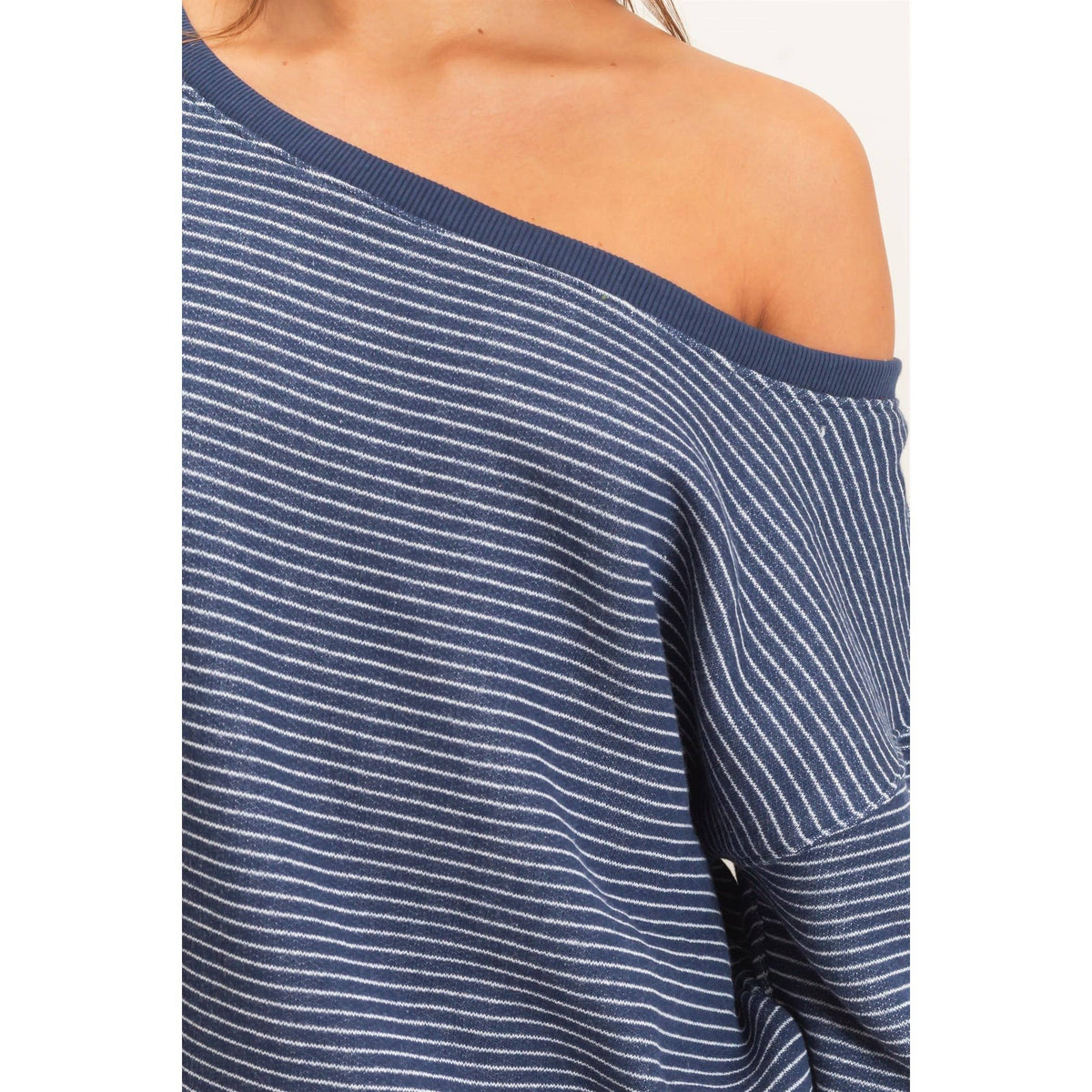 The Easy Does It Striped Sweatshirt: Navy