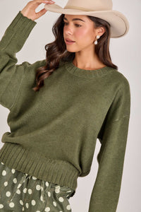 Easy Days Lightweight Sweater: Olive