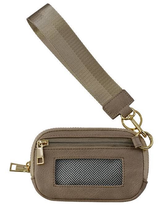Clara Belle Zip Wallet with ID Window – Vegan Leather Wristlet, Multiple Colors