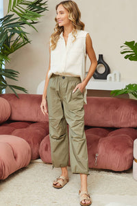 The Aspen Utility Parachute Pants: Olive