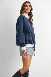 The Fireside Contrast Turtleneck Oversized Sweatshirt