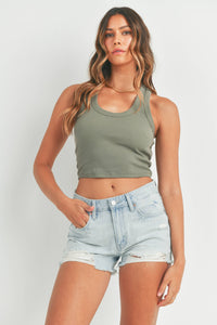 Just USA Silver Lake High Rise Distressed Denim Shorts