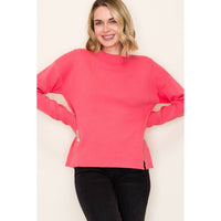 Staccato Winterberry Mock Neck Sweater – Heavy Knit Pullover with Side Slits | Northern Belle Boutique