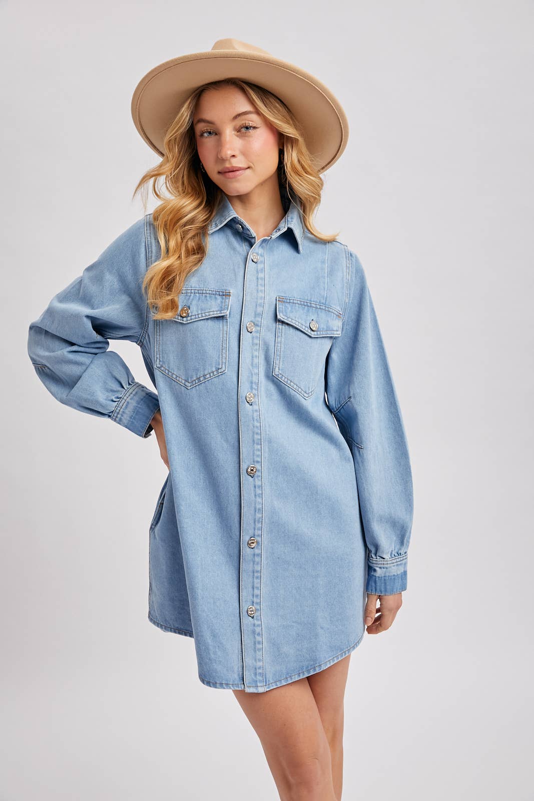 Weekend Wanderer Denim Shirt Dress or Shacked: Lt Wash