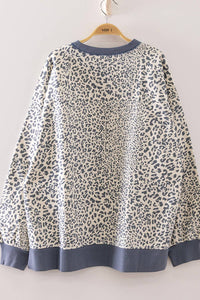 Out of Office Leopard Sweatshirt: Denim