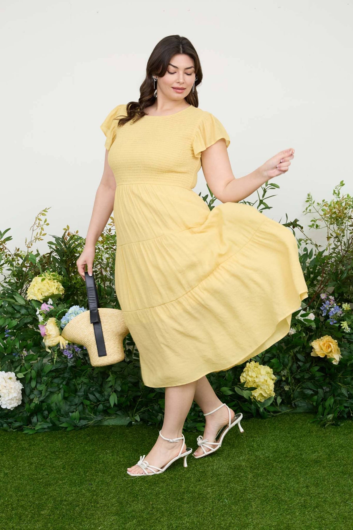 Perfect Day Plus Size Smocked Tiered Midi Dress