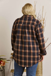 Emmersyn Plus Size Plaid Button-Down Shacket