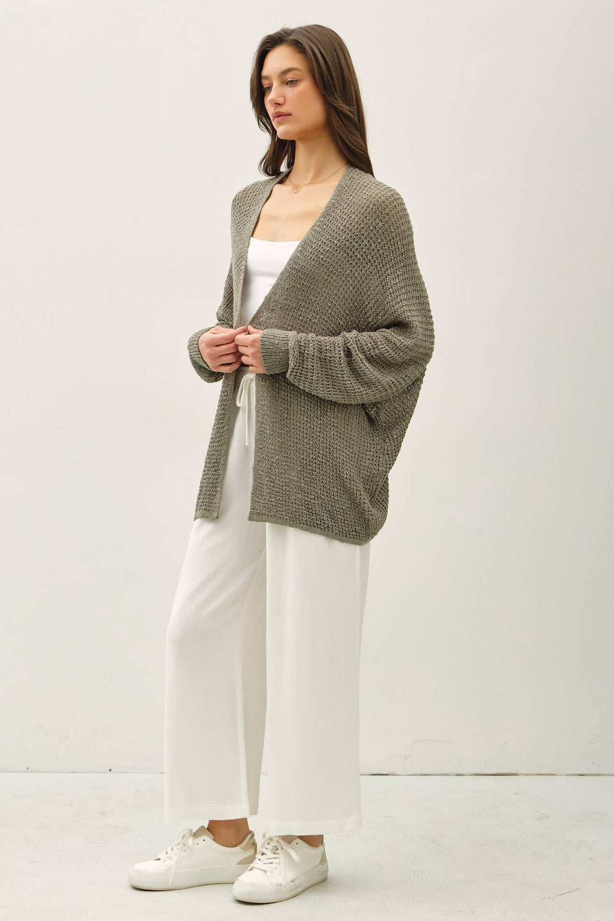Hadley Open Front Lightweight Knit Cardigan with Dolman Sleeves – Casual Women's Sweater for Layering