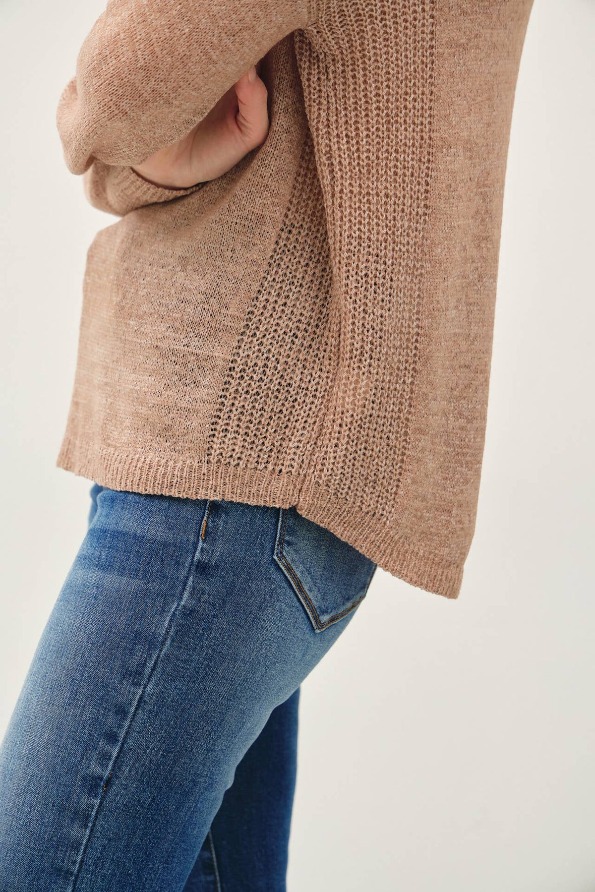 The Mae Lightweight Knit Sweater – Clay, Cocoa, Slate Blue & Taupe