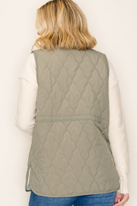The Wren Quilted Sherpa-Lined Vest – Sage & Mocha