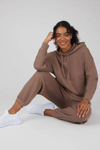 Aryn Soft and Cozy Waffle Knit Pullover Hoodie