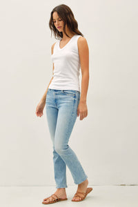 The Calder Garment-Dyed Cotton V-Neck Tank – 100% Cotton Everyday Essential for Women