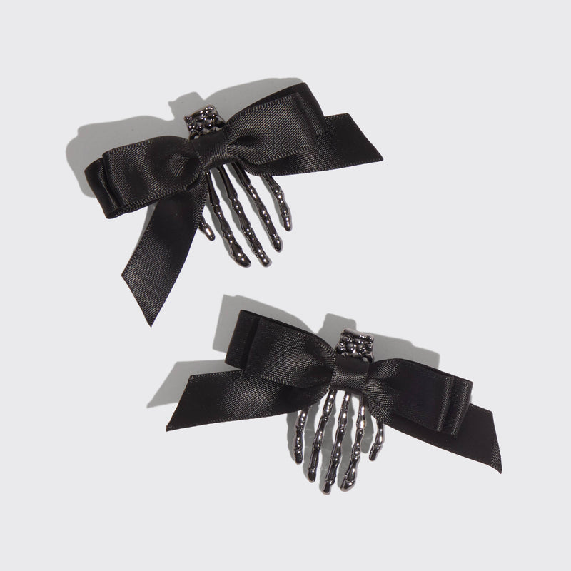 KITSCH Skeleton Flat Claw Clips 2pc Set